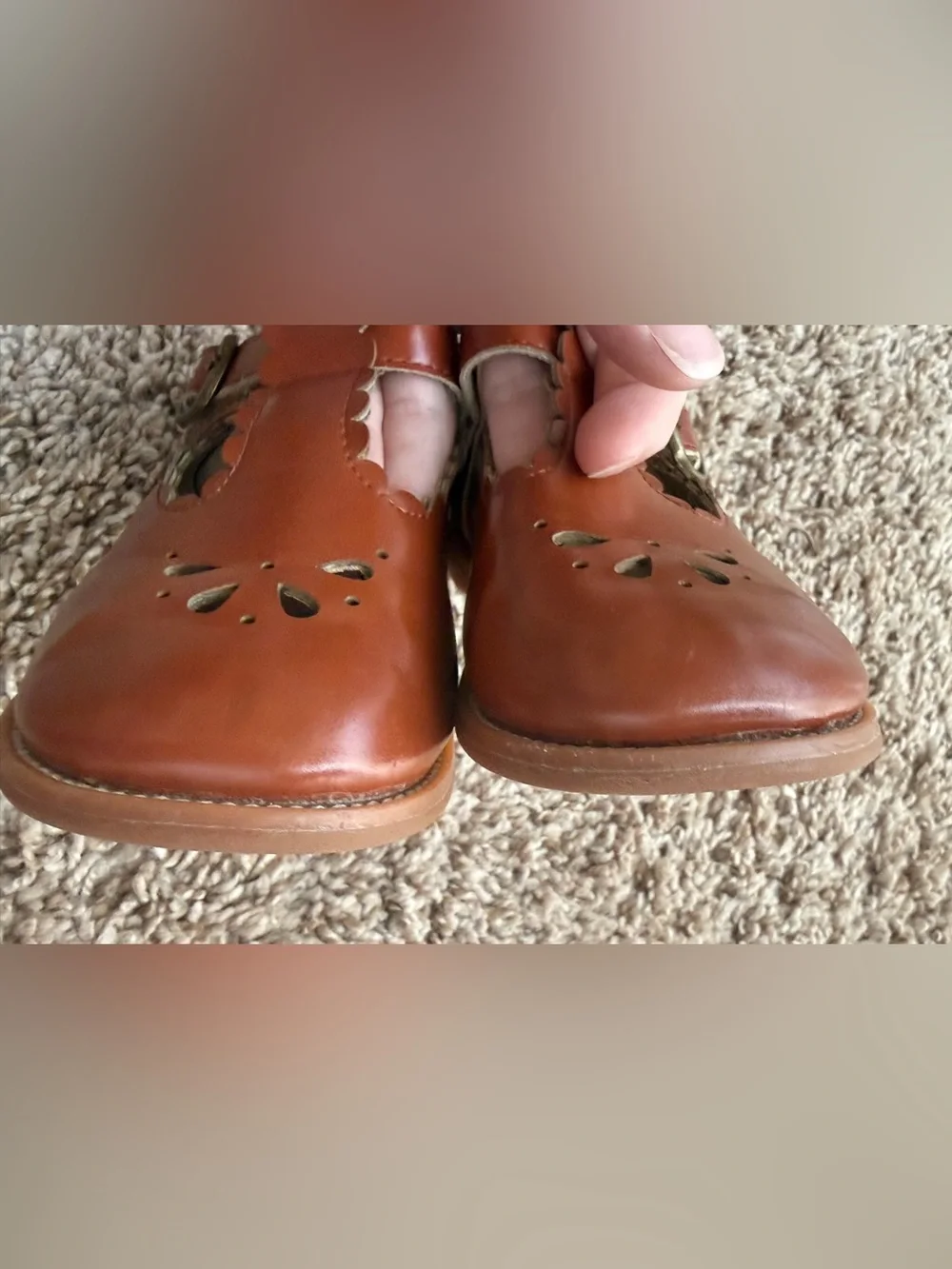 Felix & Flora B366 Girls Size 10M Retro Brown T-Strap Mary Jane Shoes